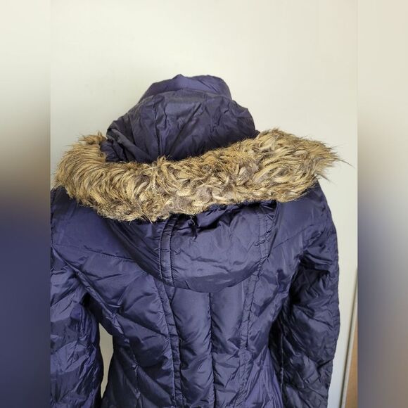 London Fog Down & Waterfowl Feather Filled Coat Women's Navy Blue Size Small - Picture 5 of 11